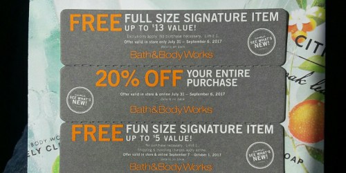 Bath & Body Works: FREE Full Size Signature Item Coupon & More (Check Your Mail)