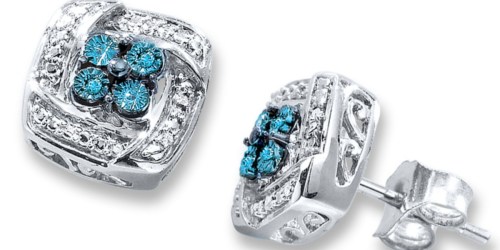 Kay Jewelers: Blue Diamond Earrings in Sterling Silver ONLY $19.99 Shipped (Regularly $80)