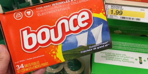 2 NEW Bounce Laundry Care Coupons = 34-Count Softener Sheets ONLY $1.24 at Target