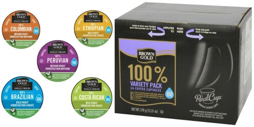 Amazon: Brown Gold Variety Pack Coffee RealCups Only $7.73 Shipped (Just 21¢ Each!)