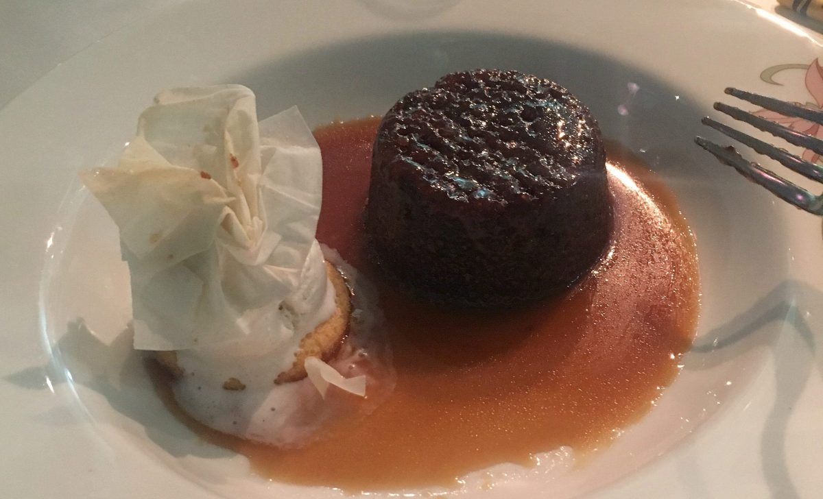 entree on a plate aboard cruise ship