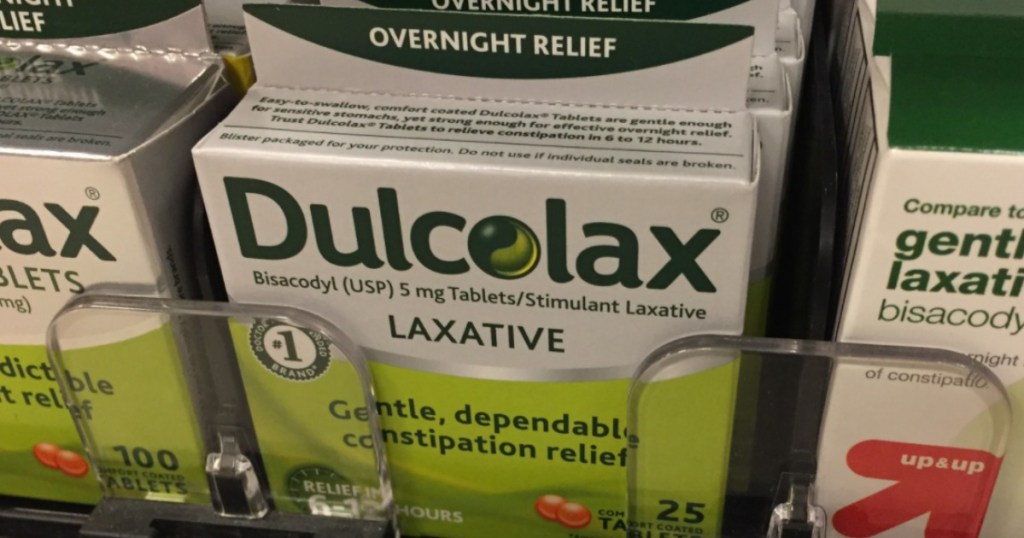 box of laxatives in shelf 