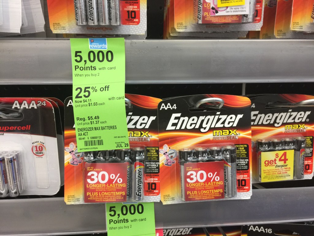 Walgreens Energizer Batteries Only 1.06 Per Pack After Cash Back
