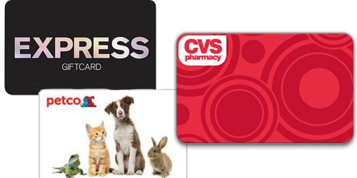 Score Nice Discounts on Gift Cards (CVS, Petco, Express & More)