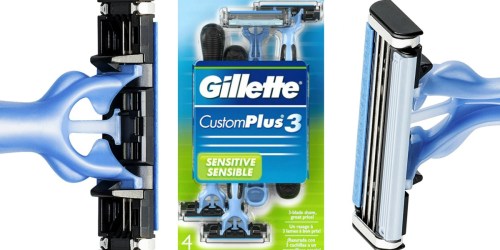 Amazon: Gillette CustomPlus Disposable Razors 4-Count Pack Only $2.22 Shipped + More