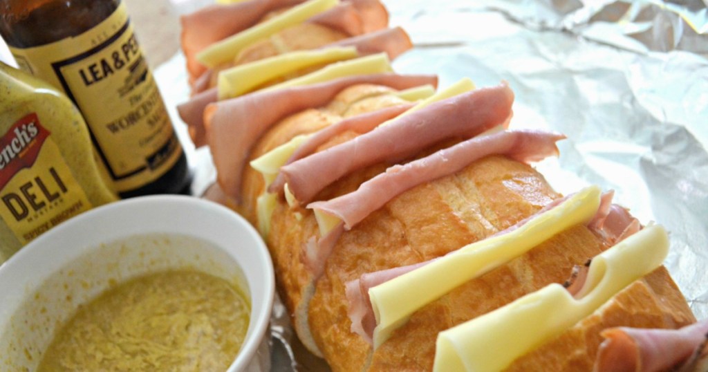 tailgaiting and camping recipes - ham and cheese sandwiches