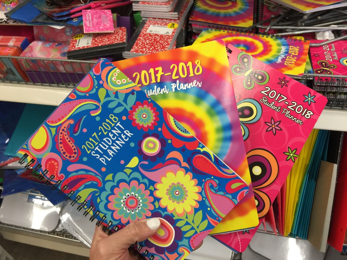 student planners at Dollar Tree