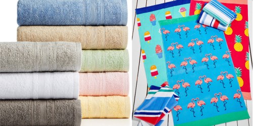 Macy’s: Cotton Bath Towels Just $3.99 Shipped + Save on Name-Brand Beach Towels