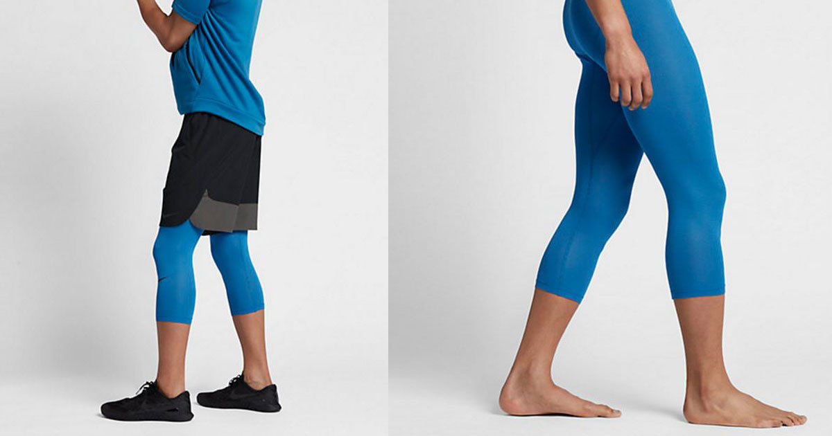 blue nike compression tights