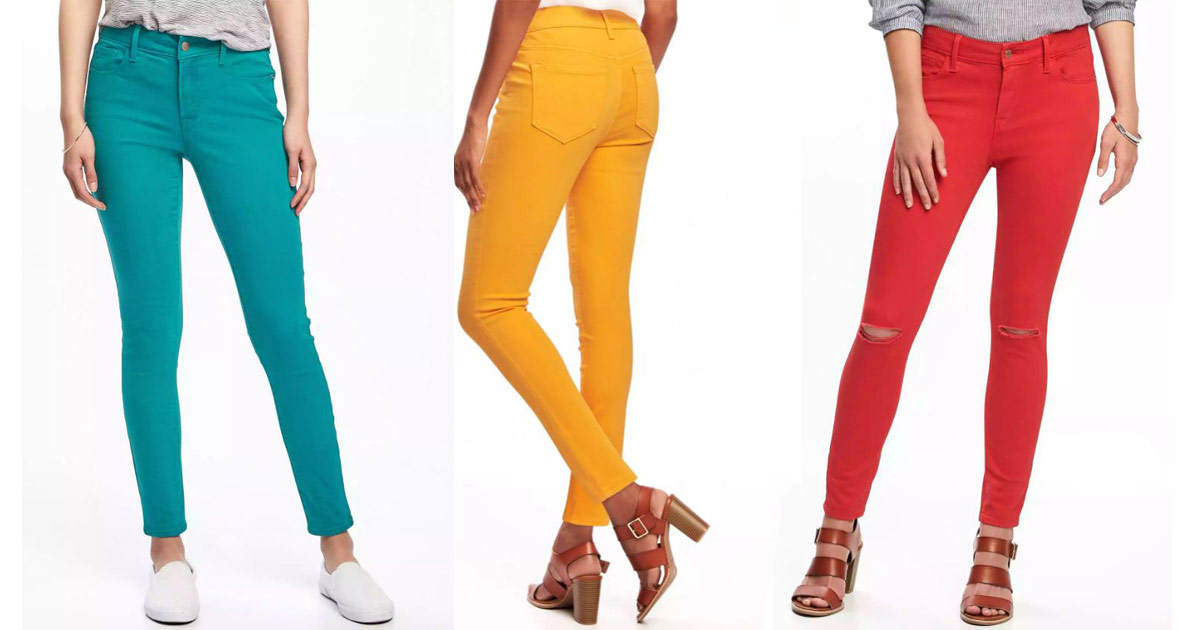 old navy rockstar colored jeans