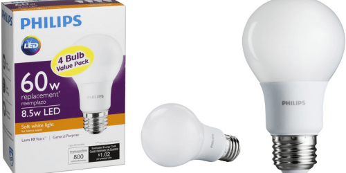 Best Buy: Philips LED Light Bulb 60W Equivalent 4-Pack Only $3.99 (Regularly $7.99)