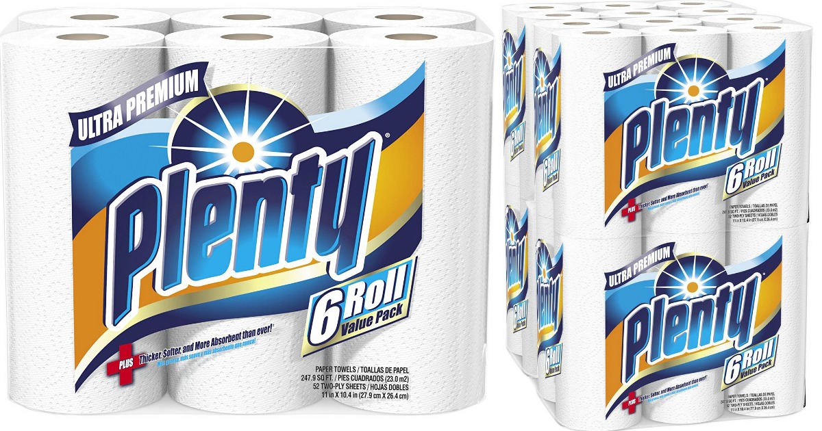 Amazon Plenty Paper Towels 24Rolls ONLY 16.58 Shipped (Just 69¢ Per