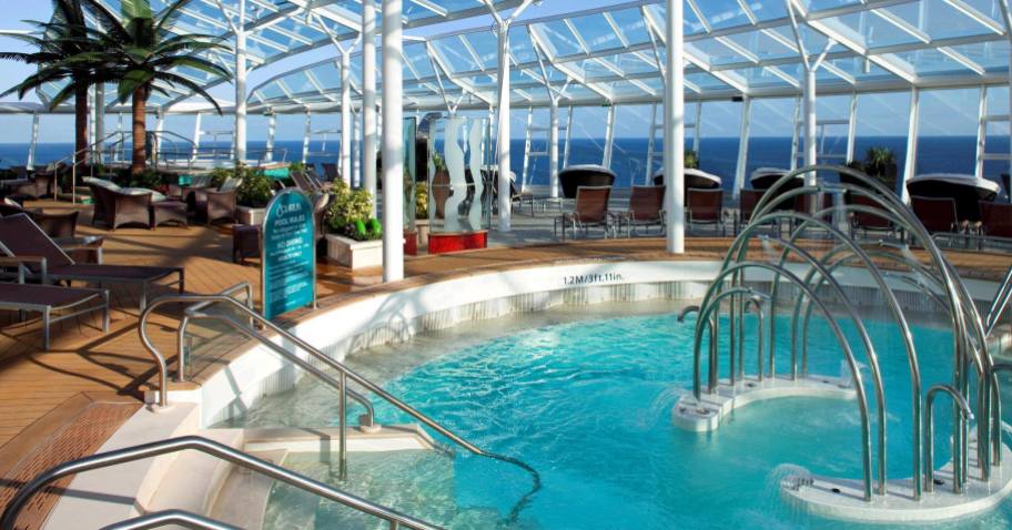 pool and deck area on cruise ship