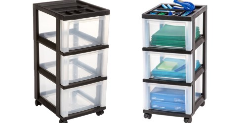 3-Drawer Rolling Storage Cart ONLY $14.19