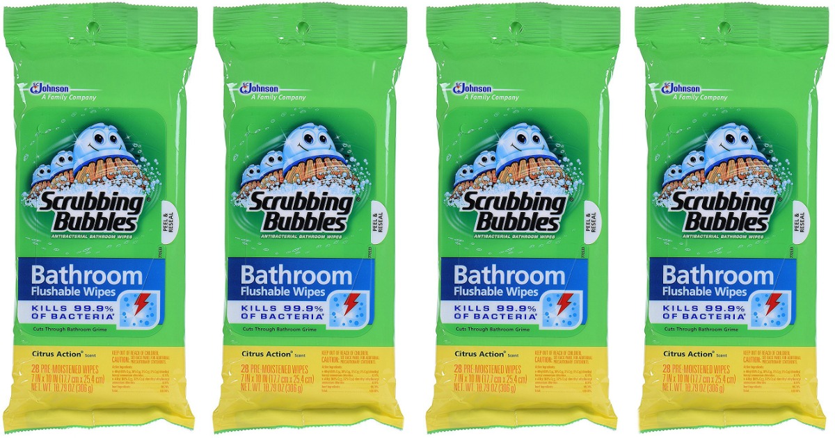 Amazon Scrubbing Bubbles Antibacterial Bathroom Wipes 28Count Pack