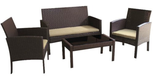 4-Piece Outdoor Deep Seating Patio Set with Cushions ONLY $168.99 Shipped