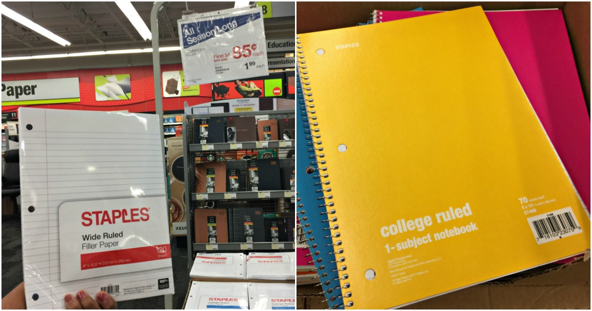 Staples School Supply Deals Starting 7/23 = Notebooks 25¢, School Glue