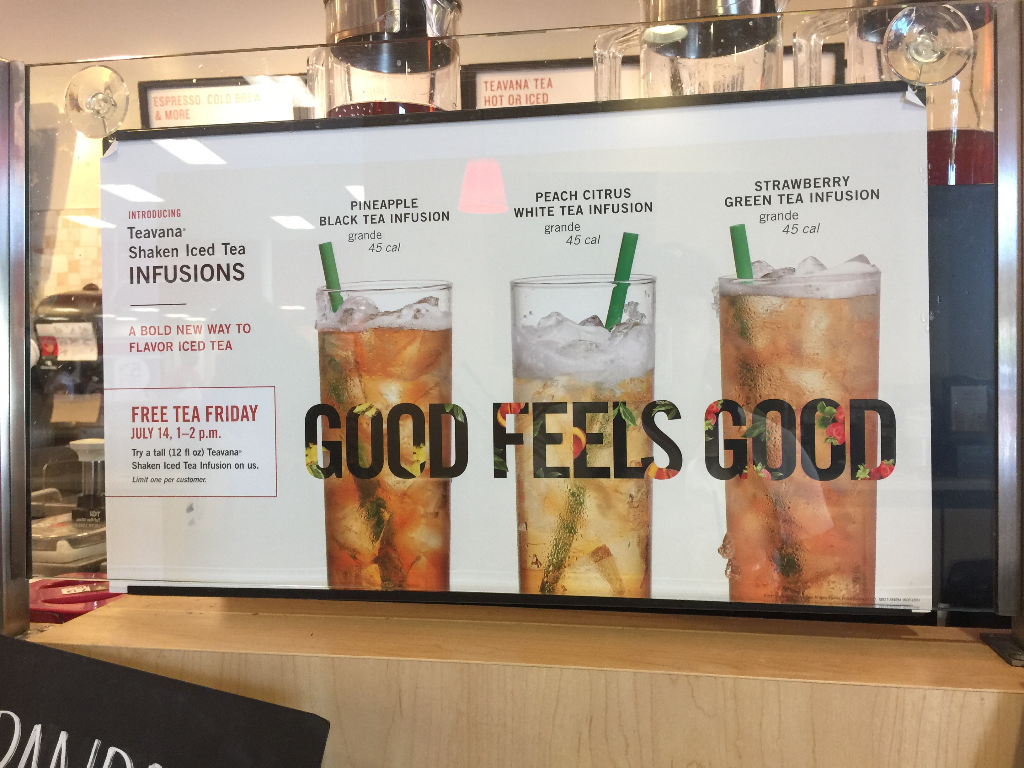 sign offering a variety of iced teas