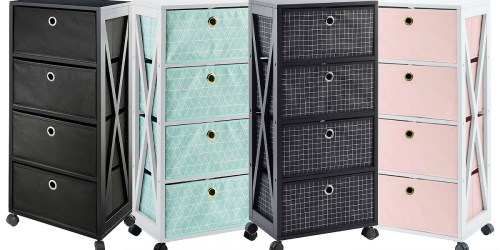 Get Organized w/ Kohl’s! 4-Drawer Rolling Storage Tower ONLY $42.49 (Regularly $100)