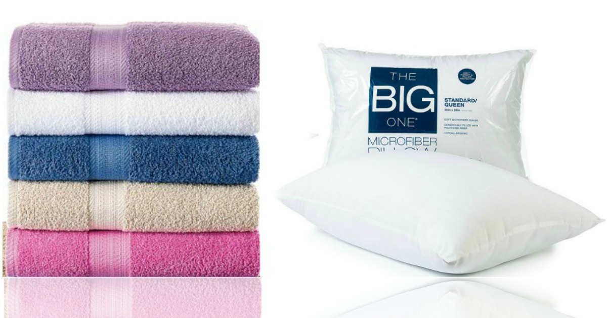 Kohl's The Big One Solid Bath Towels & Microfiber Pillows ONLY 2.42