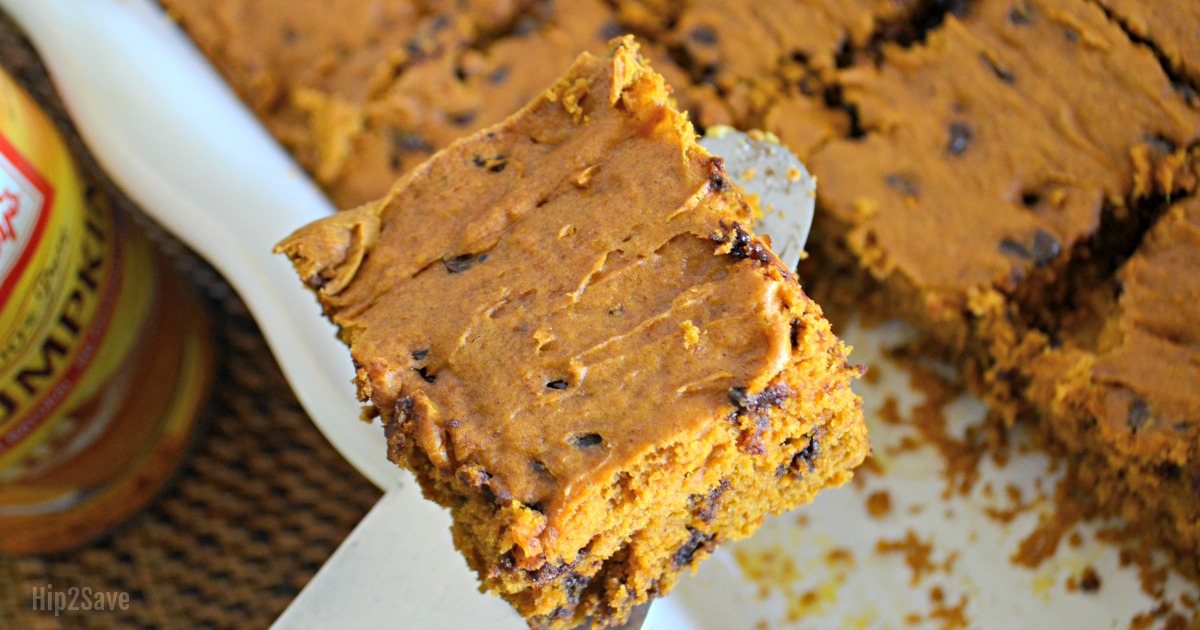 Best Ever Pumpkin Chocolate Chip Squares Recipe | Only 4 Ingredients!