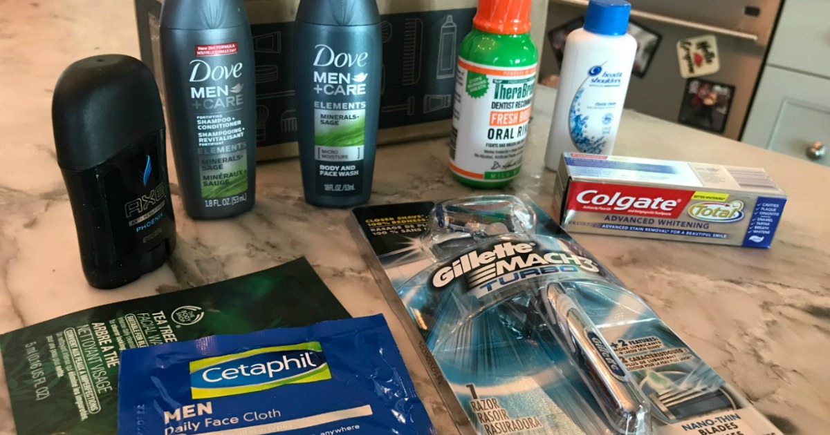 convenience and savings – collin's amazon subscribe and save order sometimes contains a sample box like this one with men's products