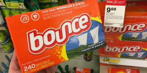 High Value $2/1 Bounce Coupon = BIG Savings on Dryer Sheets at Target (After Gift Card)