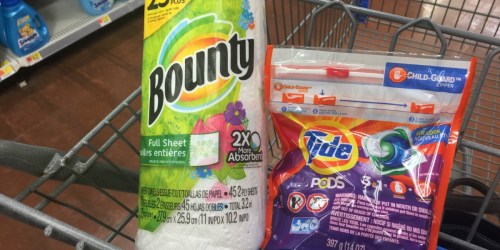 Walmart: Tide Pods 16 Count AND Bounty Paper Towels Single Roll ONLY $2.69 (After Cash Back)