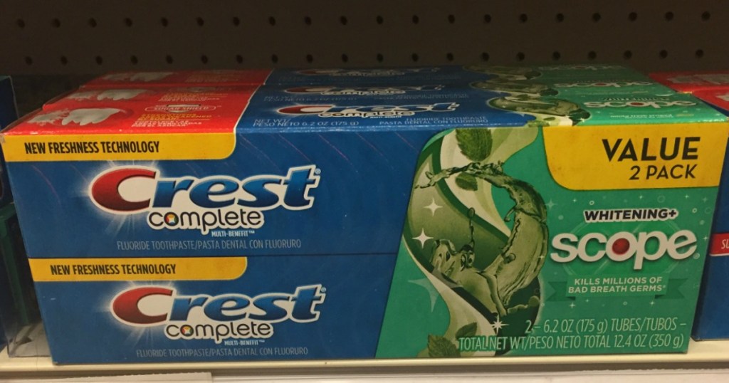 toothpaste on shelf 