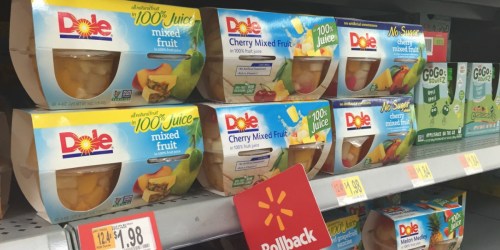 $1/2 Dole Fruit Bowls or Fruitocracy Coupon = ONLY $1.10 Per 4-Pack at Walmart (After Cash Back)