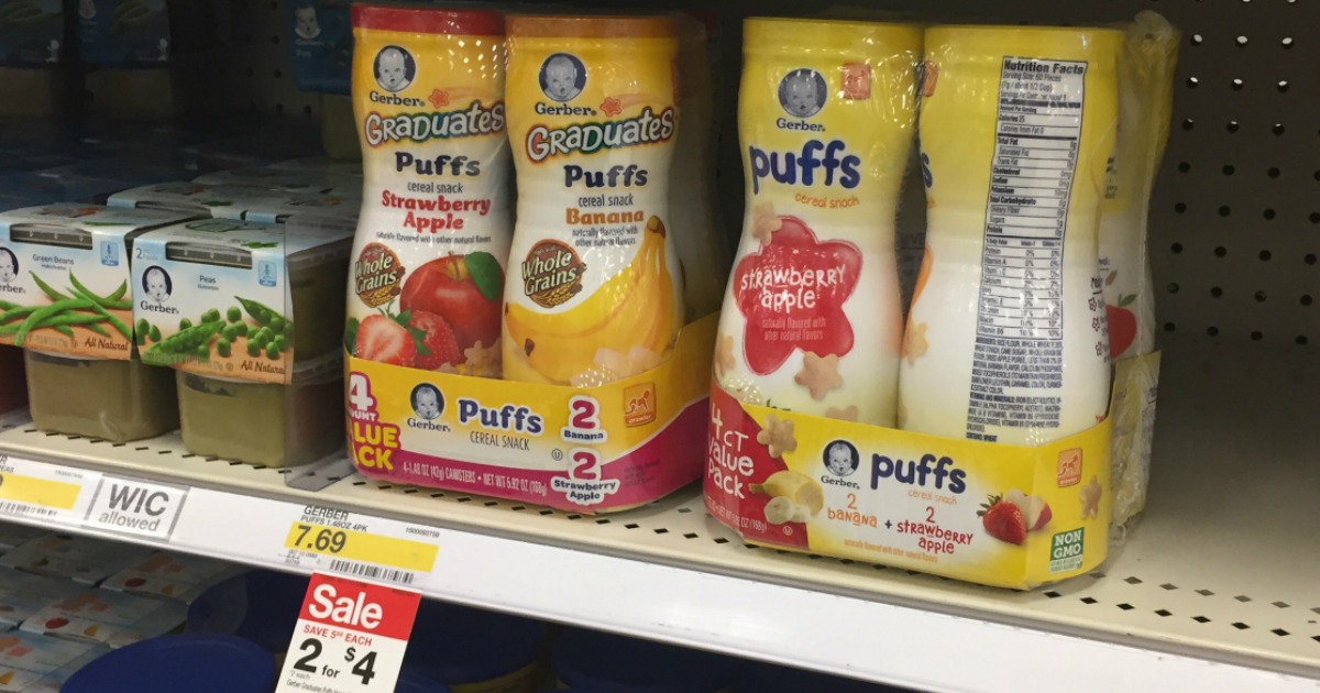 Target: Gerber Graduates Puffs 4-Count Value Pack ONLY $1.67 (Just 42 ...