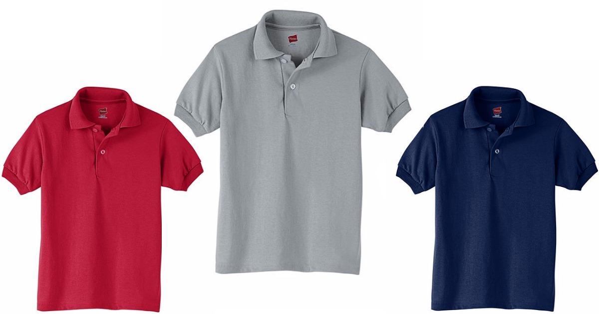 Hanes: Extra 30% Off AND Free Shipping = $3.49 Kid's Polos, $6.29 ...