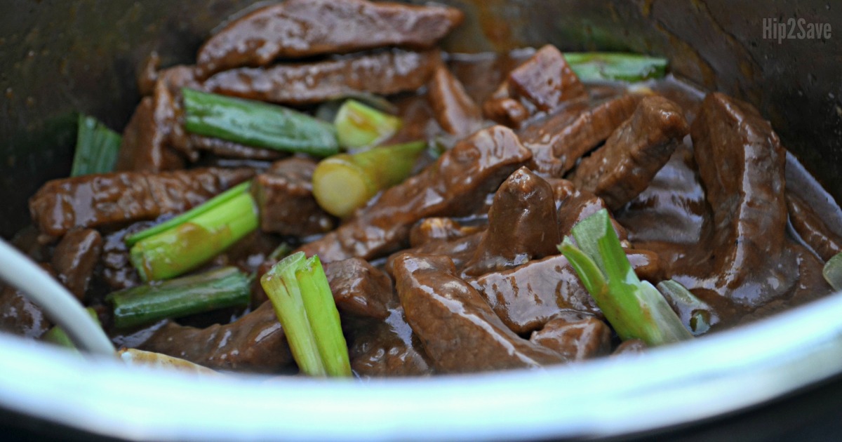 Mongolian instant pot beef closeup