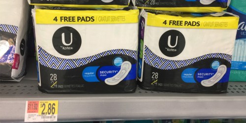 Walmart: U by Kotex Security Pads Only 86¢ Per Box (After Cash Back)