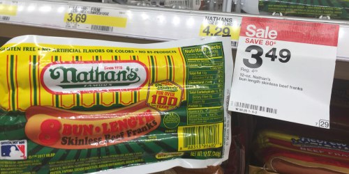 Target: 40% Off Nathan’s Famous Hot Dogs