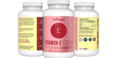 Amazon: Natrogix 120-Count Vitamin E Capsules Just $9.87 (Regularly $18.99)