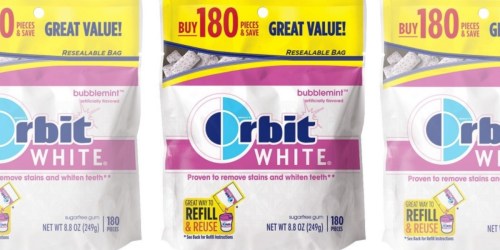 Orbit White Bubblemint Gum LARGE 180-Pieces Pack Only $5.08 Shipped