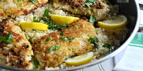 Parmesan Crusted Chicken with Lemon Rice