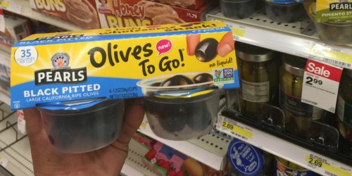 New $1/1 Pearls Olives To Go Coupon = 4 Pack Only $1.99 at Target (Great Lunch Snacks)