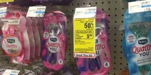 $8 Worth of NEW Schick Disposable Razor Coupons = Quattro You Packs Just $2.60 Each at CVS