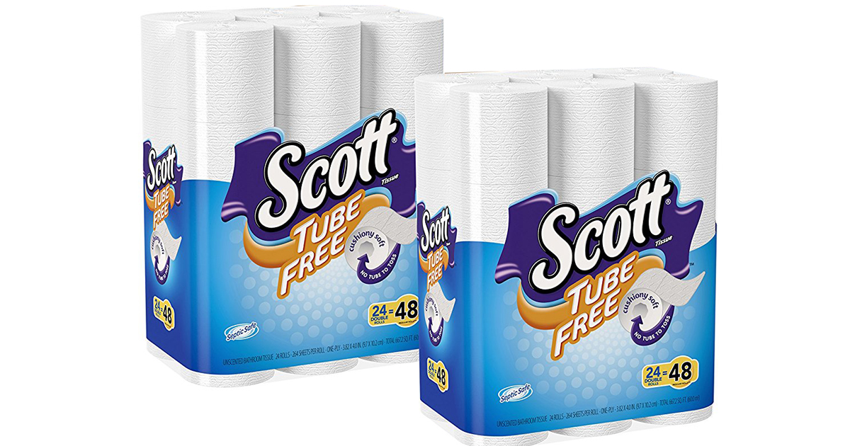 Amazon: Scott Tube-Free Toilet Paper 48 Double Rolls Just $11.39 Shipped