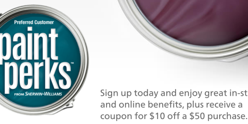 Sherwin Williams: 35% Off Paints & Stains, 15% Off Painting Supplies AND $10 Off $50 Coupon