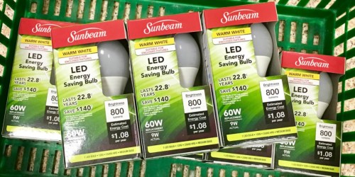 Sunbeam 60W LED Energy Saving Light Bulbs ONLY $1 at Dollar Tree