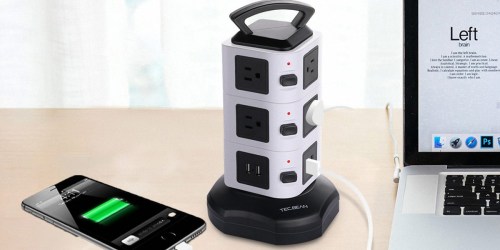 Amazon: Tec.Bean Power Strip Tower w/ 4 USB Ports & 10 Outlets Just $19.59 (Regularly $28)