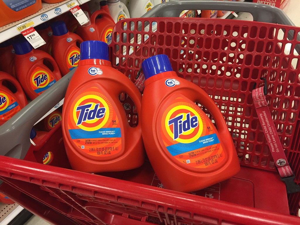 Tide Liquid Laundry Detergent in Target Cart