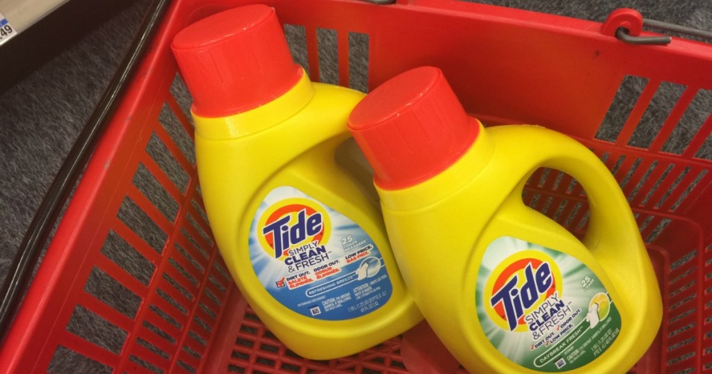 Laundry detergent in basket