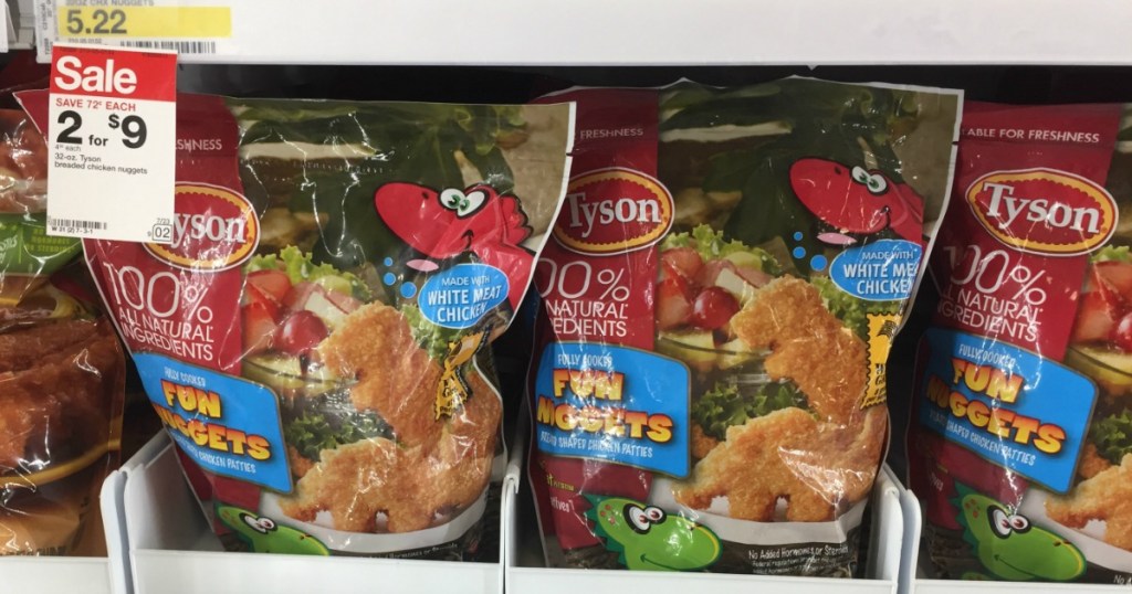 two bags of frozen chicken nuggets 