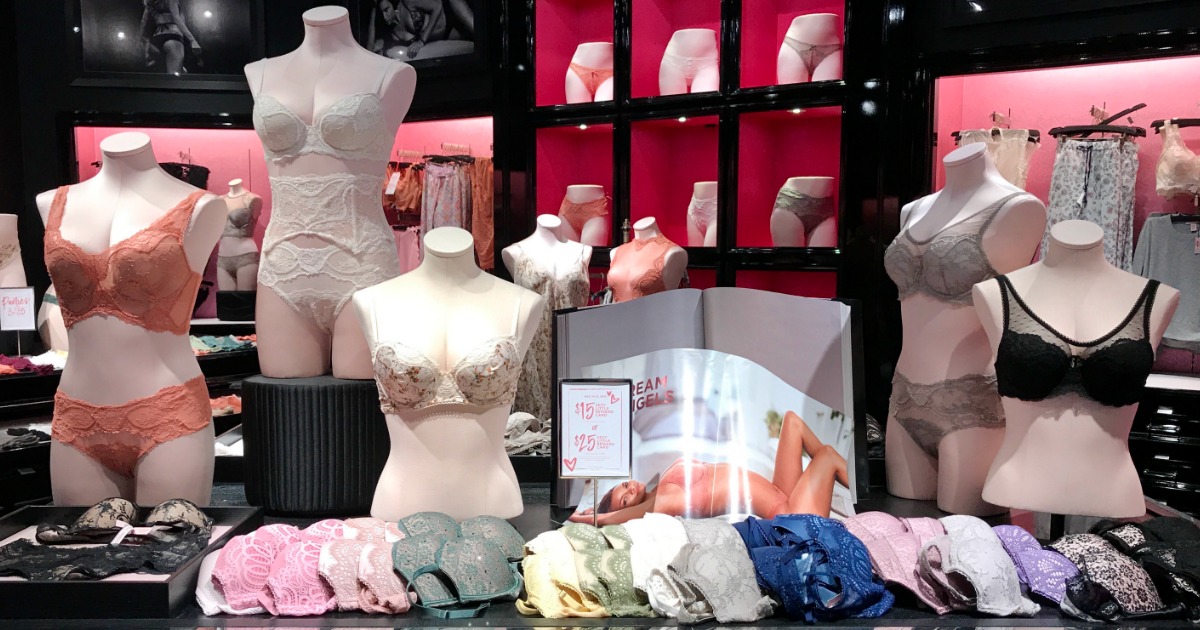 victoria's secret sale items in store on mannequins