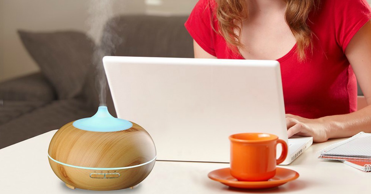 Amazon VicTsing 300ml Wood Grain Essential Oil Diffuser Only 15.99