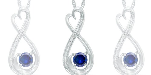Zales Blue Sapphire and Diamond Heart-Shaped Pendant Just $25.99 (Regularly $119)